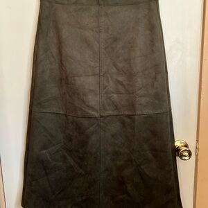 Max Studio London Olive Green A-Line Suede Skirt, Size M